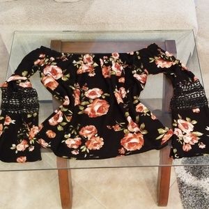 Off the shoulder floral blouse